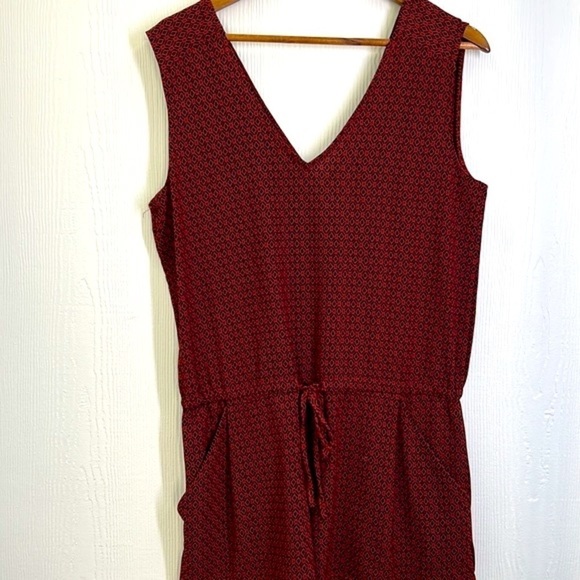 Mango - Red And Black Diamond Design Sleeveless V Neck Short Romper Size XXS - Picture 9 of 12